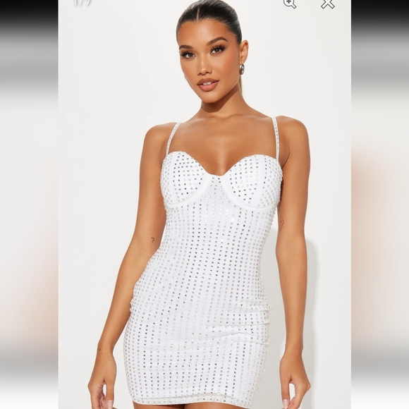White Fashion Nova size large dress - Picture 1 of 6